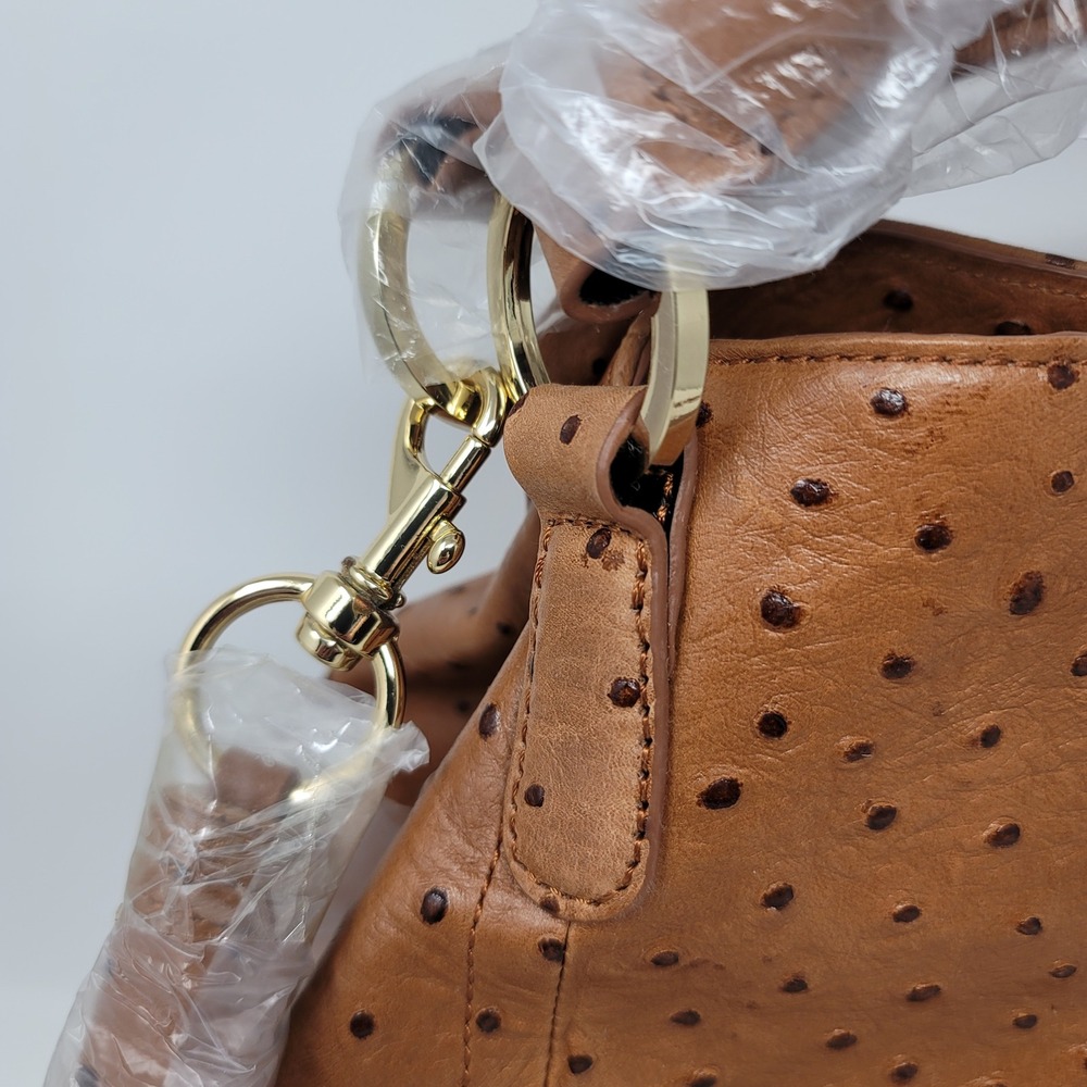 G.I.L.I. Got It Love It Natural Ostrich Roma 2 Tote Shoulder Bag Dust Bag - Picture 8 of 15